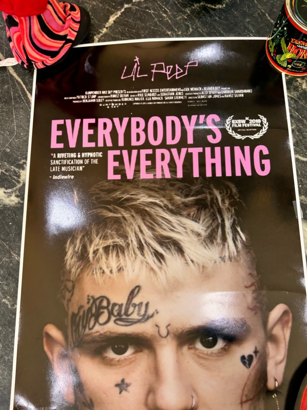 Everybody's Everything-Lil Peep Poster - Pink/Black